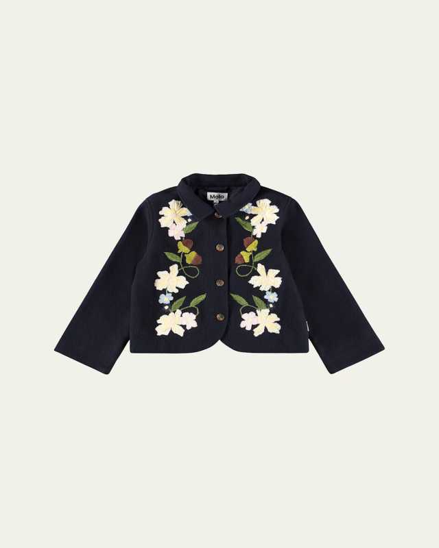 Girl's Harmony Floral Embroidered Jacket, Size 8-16